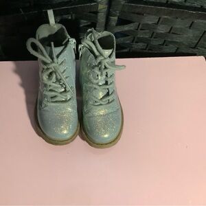 Glittery Silver Kids Boots